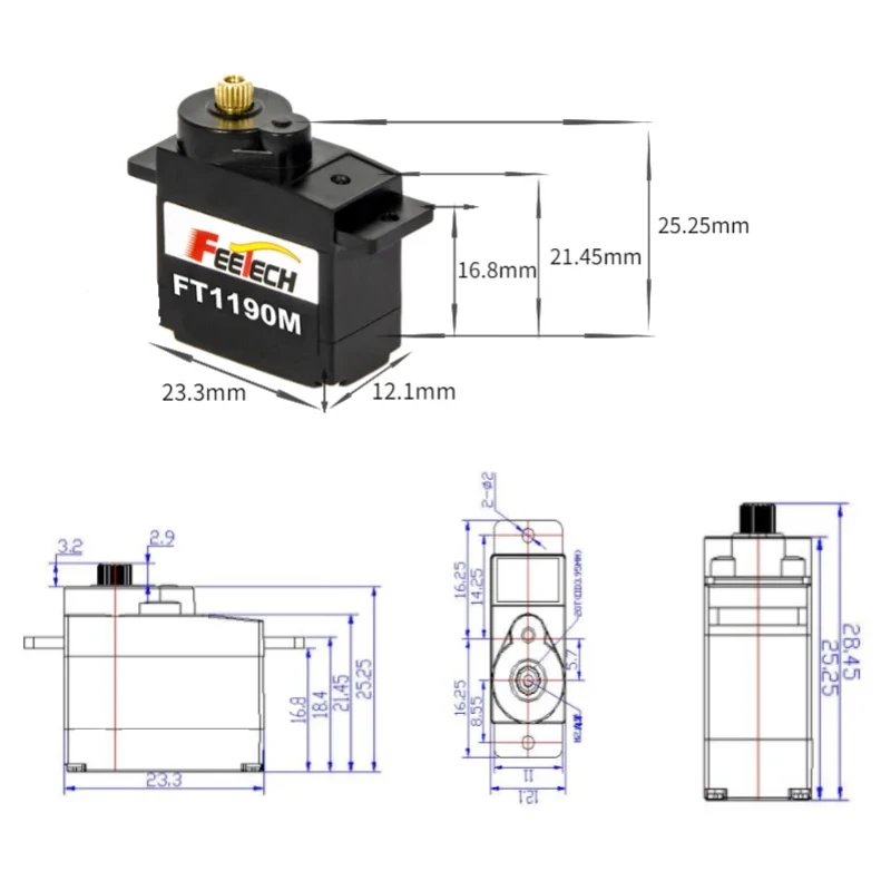 FEETECH FT1190M 4.8-6v 3.5kg S - Micro Servo avis et prix